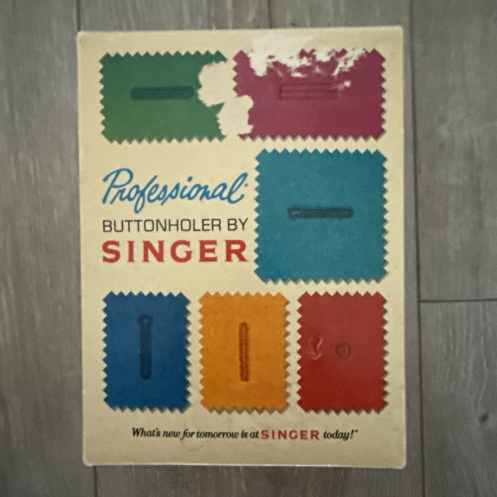 Vintage Singer Professional Buttonholer Complete In Box w/ Instructions 38116